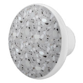 Gray Terrazzo Pattern Keramische Knop (Rechts)