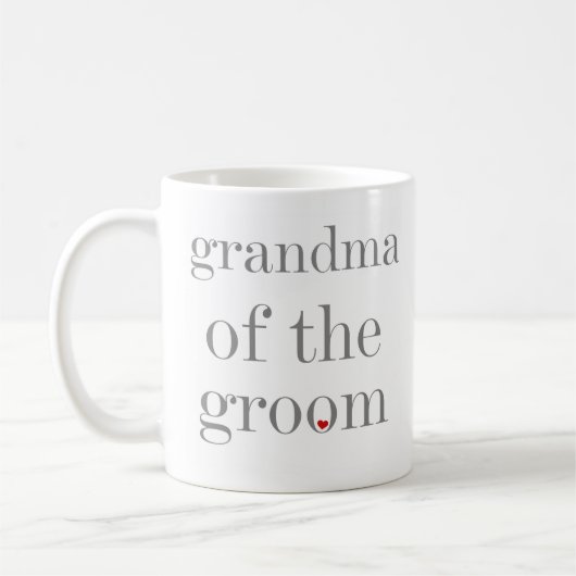 Gray Text Grandma of Groom Koffiemok (Links)