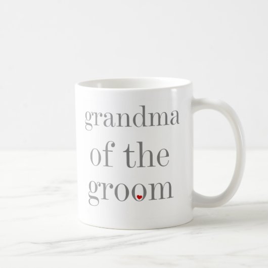 Gray Text Grandma of Groom Koffiemok (Rechts)