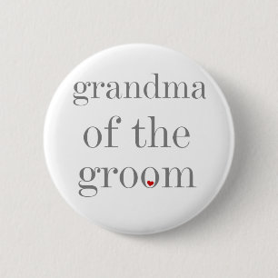 Gray Text Grandma of Groom Ronde Button 5,7 Cm