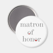 Gray Text Matron of Honor Magneet (Voorkant / Achterkant)