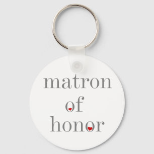 Gray Text Matron of Honor Sleutelhanger