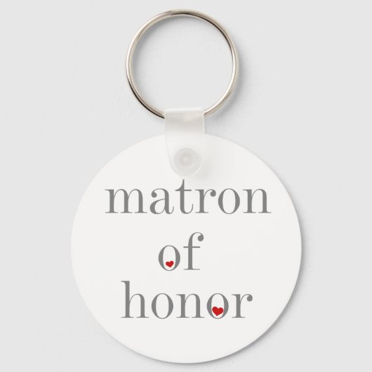 Gray Text Matron of Honor Sleutelhanger (Voorkant)