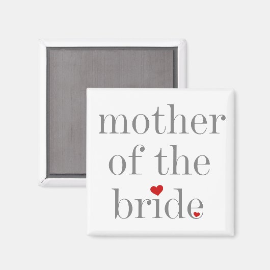 Gray Text Moeder van Bride Magneet (Voorkant / Achterkant)