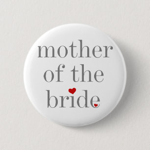 Gray Text Moeder van Bride Ronde Button 5,7 Cm