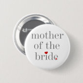 Gray Text Moeder van Bride Ronde Button 5,7 Cm (Voorkant /achterkant)