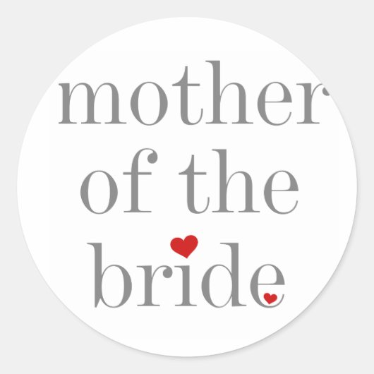 Gray Text Moeder van Bride Ronde Sticker (Voorkant)
