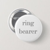 Gray Text Ring Bearer Ronde Button 5,7 Cm (Voorkant /achterkant)