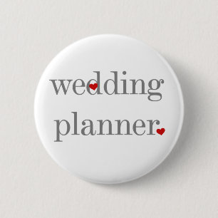 Gray Text Wedding Planner Ronde Button 5,7 Cm