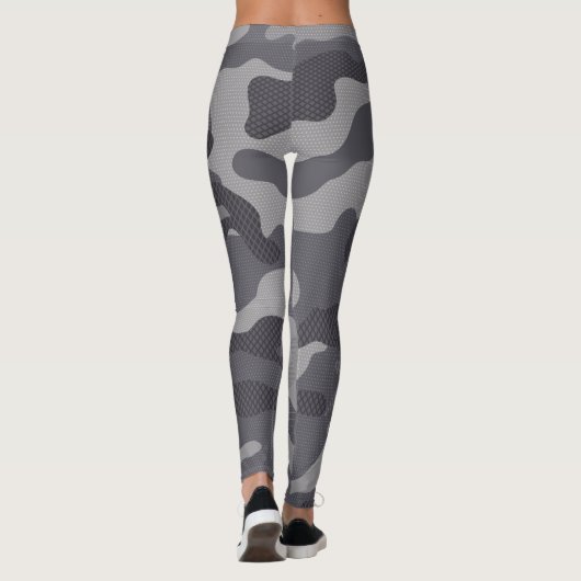 Gray Texture Camouflage. Camo je Leggings (Achterkant)