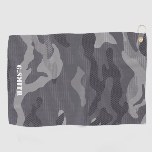 Gray Texture Camouflage Pattern Camouo Golfhanddoek (Horizontaal)