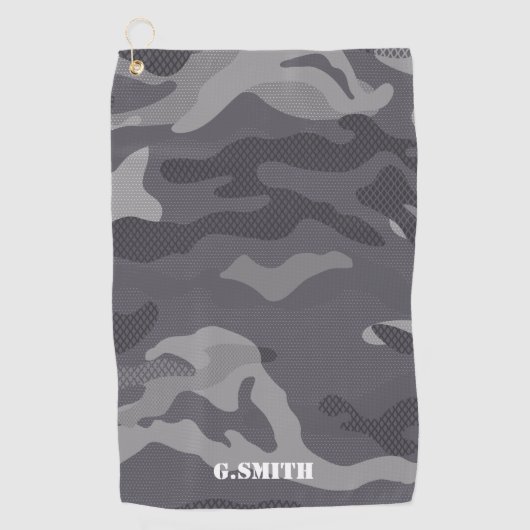 Gray Texture Camouflage Pattern Camouo Golfhanddoek (Voorkant)