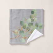 GRAY TEXTURE SAGE EUCALYPTUS BATHROOM TOWEL SET BAD HANDDOEK (Wasdoekje)