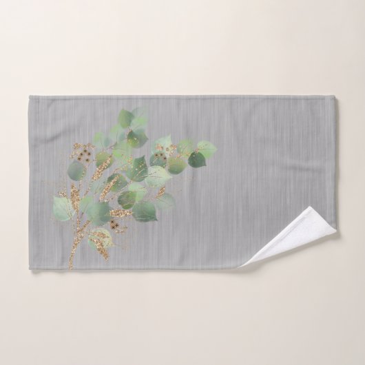 GRAY TEXTURE SAGE EUCALYPTUS BATHROOM TOWEL SET BAD HANDDOEK (Handdoek)
