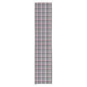 Gray textured tartan plaid korte tafelloper (Voorkant)