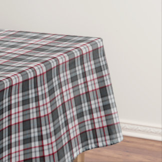 Gray textured tartan plaid tafelkleed