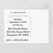 Gray Tiger Kitten Roze Baby shower Uitnodiging (Achterkant)