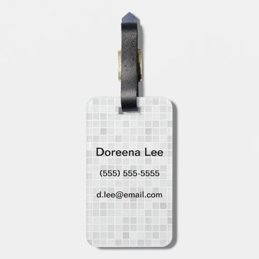 Gray Tiles Pattern Bagagelabel (Achterkant verticaal)