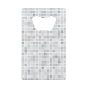 Gray Tiles Pattern Creditkaart Flessenopener