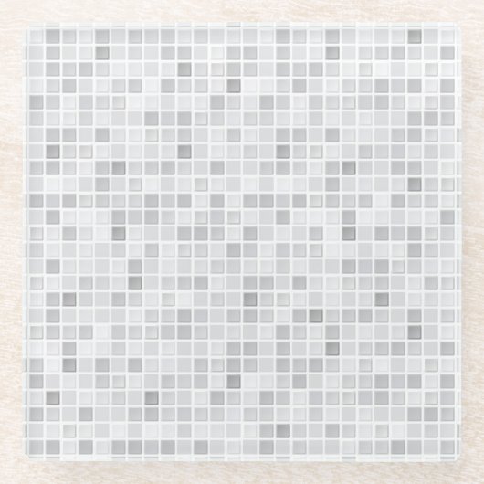 Gray Tiles Pattern Glazen Onderzetter (Voorkant)