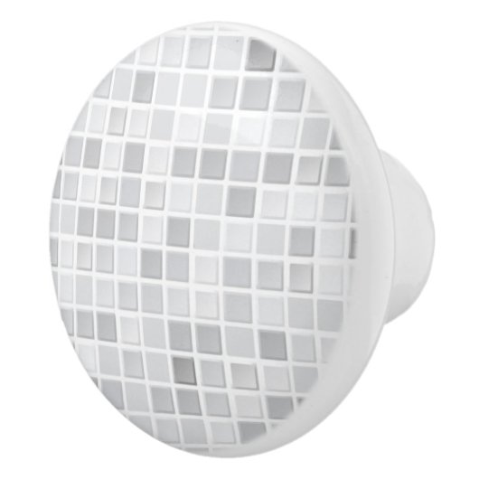 Gray Tiles Pattern Keramische Knop (Rechts)