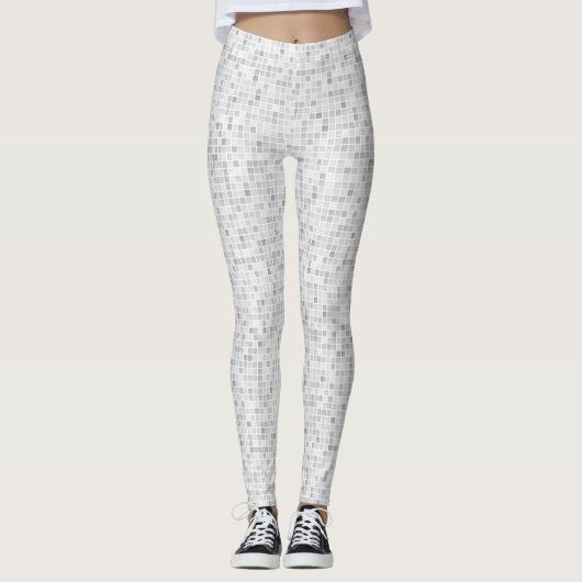 Gray Tiles Pattern Leggings (Voorkant)