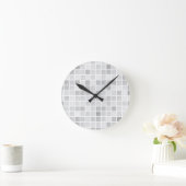Gray Tiles Pattern Ronde Klok (Huis)