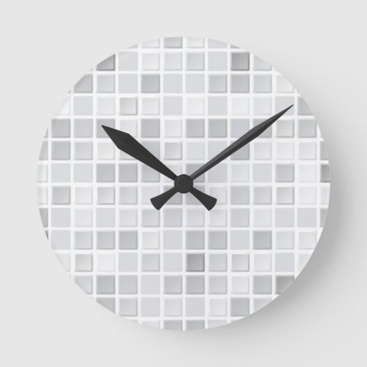 Gray Tiles Pattern Ronde Klok (Voorkant)
