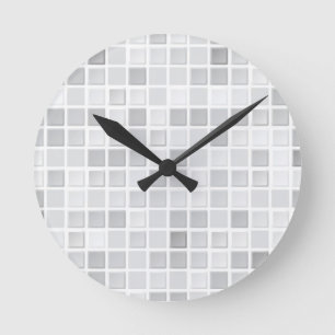Gray Tiles Pattern Ronde Klok