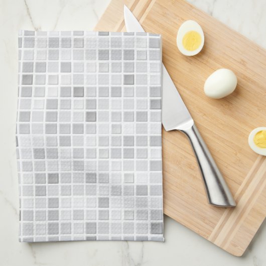 Gray Tiles Pattern Theedoek (Quarter Fold)