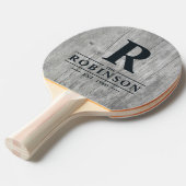 Gray Timber Family Name & Initial Tafeltennisbatje (Voorkant Gekanteld)