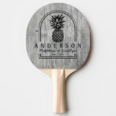 Gray Timber Pineapple Wedding Arch & Name Tafeltennisbatje (Voorkant)