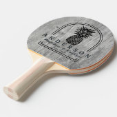 Gray Timber Pineapple Wedding Arch & Name Tafeltennisbatje (Voorkant Gekanteld)