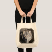 Gray Timber Wolf Face Canvas tas (Voorkant (product))
