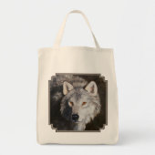 Gray Timber Wolf Face Canvas tas (Voorkant)