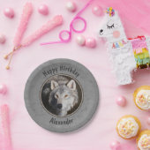 Gray Timber Wolf Face Papieren Bordje (Feest)