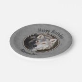 Gray Timber Wolf Face Papieren Bordje (Gekanteld)