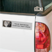 Gray Timber Wolf Face Portret Bumpersticker (Op Truck)