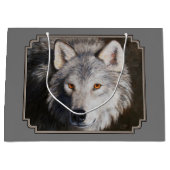 Gray Timber Wolf Face Portret Groot Cadeauzakje (Voorkant)