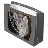 Gray Timber Wolf Face Portret Groot Cadeauzakje (Achterkant Gekanteld)