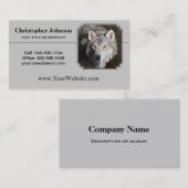 Gray Timber Wolf Face Portret Visitekaartje (Voorkant / Achterkant)