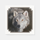 Gray Timber Wolf Face Servet (Voorkant)