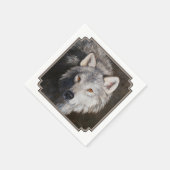 Gray Timber Wolf Face Servet (Hoek)