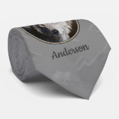 Gray Timber Wolf Face Stropdas (Opgerold)