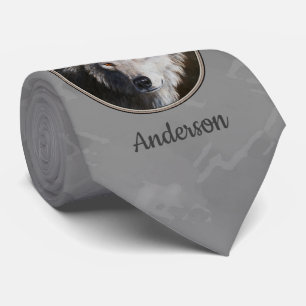 Gray Timber Wolf Face Stropdas