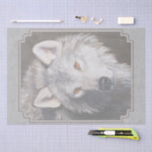 Gray Timber Wolf Face Tissuepapier (Craft)