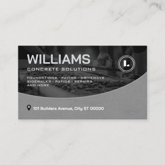 Gray tone concrete company visitekaartje (Voorkant)