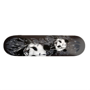 Gray Tone Panda Skateboard