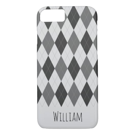 Gray Tones Argyle Pattern iPhone 7/8 Hoesje (Achterkant)