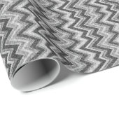 Gray Tones Faux Glitter Chevron Zigzag Pattern Cadeaupapier (Rol Hoek)